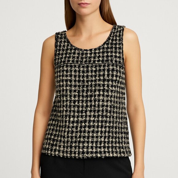 Marc Cain Tweed Silk-Blend Top / Vest – Size S - Picture 2 of 6